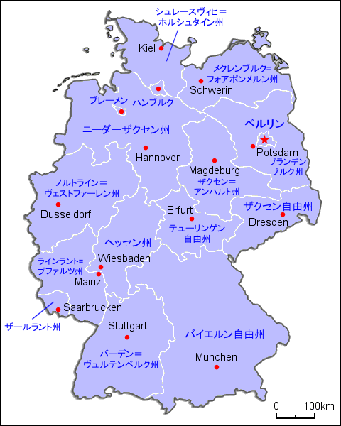ドイツ州区分地図