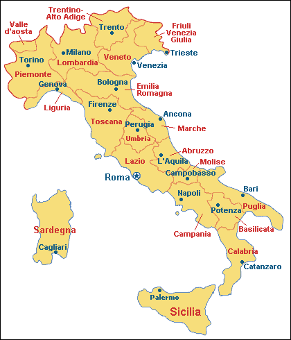 イタリア州地図